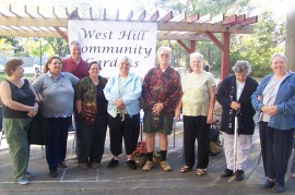 Councillor Ainslie at the Opening of West Hill Community Gardens